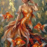 Goldfish Swirl Wanddecoratie