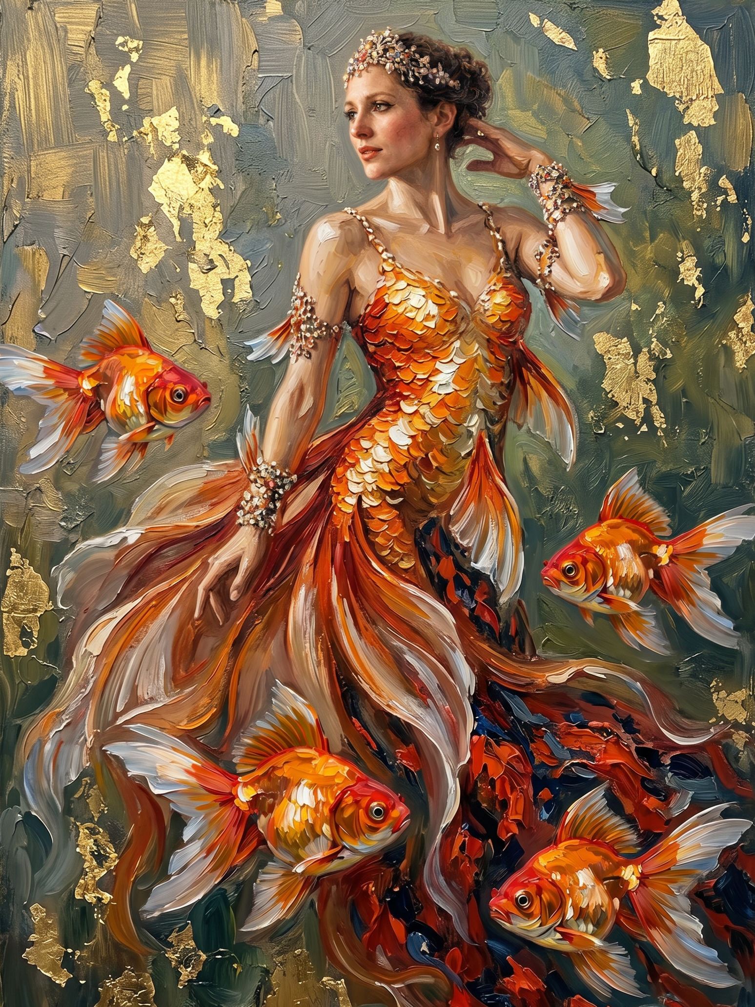Goldfish Swirl Wanddecoratie