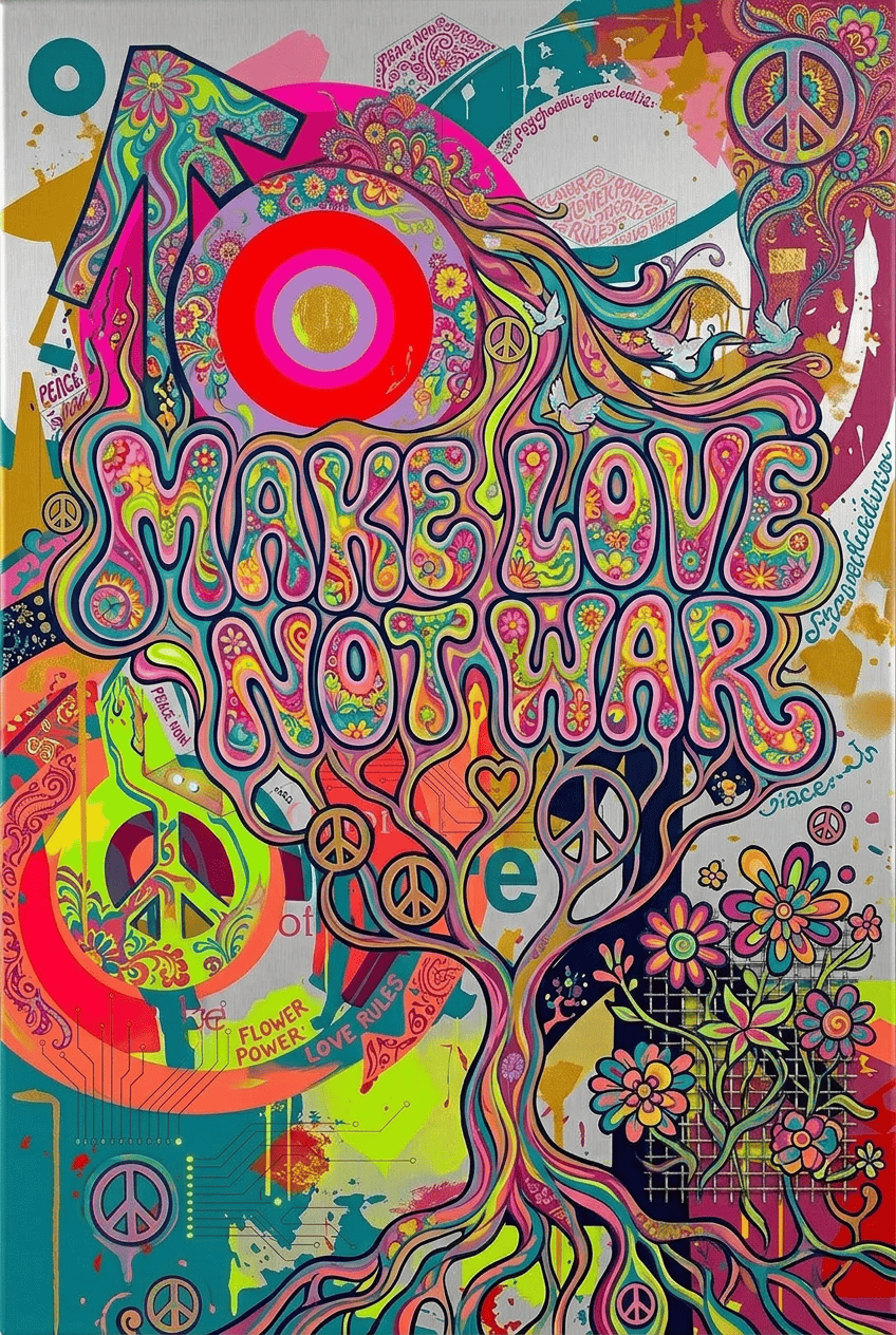 Make Love Not War Schilderij