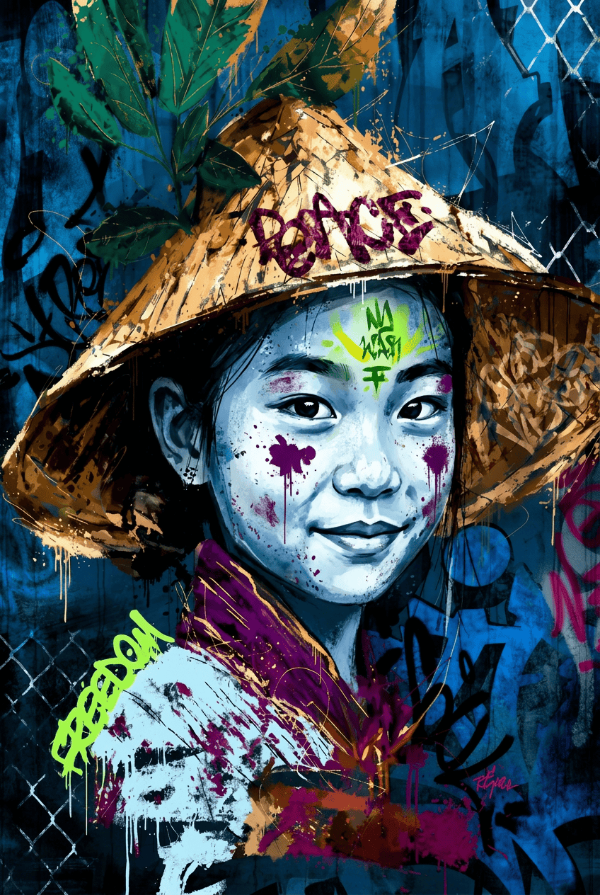 Neon Nomad Rebel Schilderij