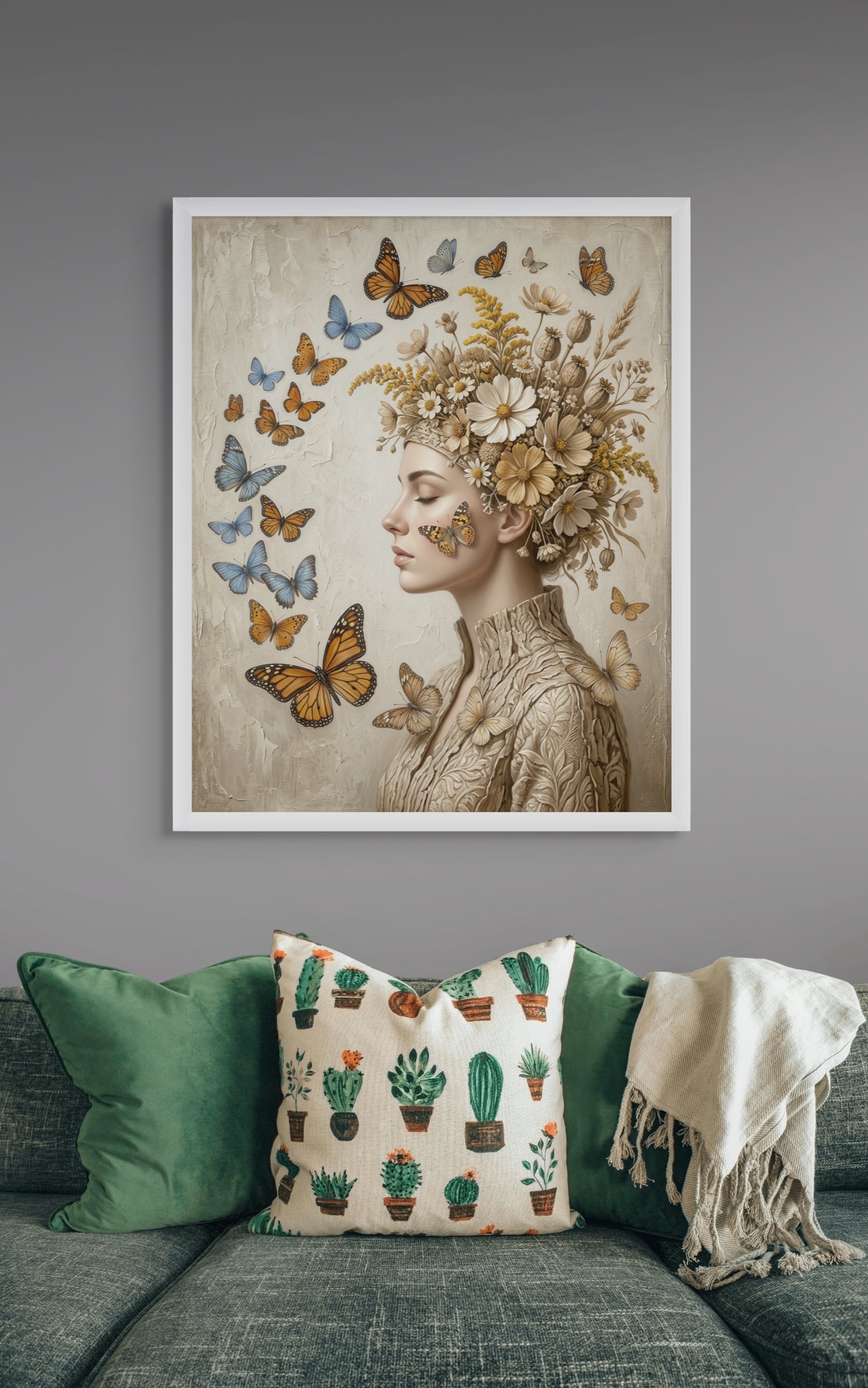 Vlinders en Bloemen Wanddecoratie – Kleurrijke Natuur Canvas Print