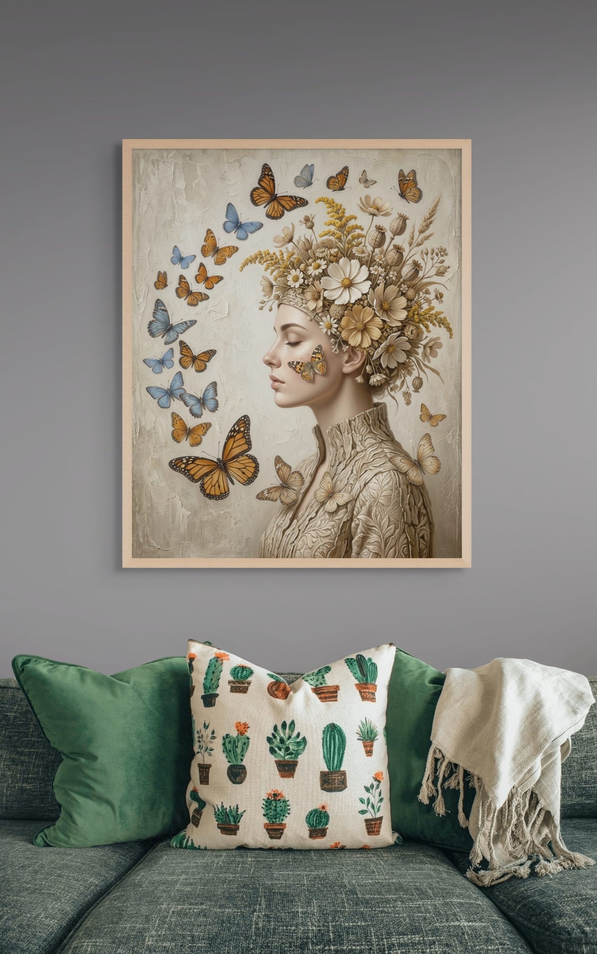 Flüstern von Schmetterlingen und Blüten – Wandbild auf Leinwand, Aluminium oder Poster