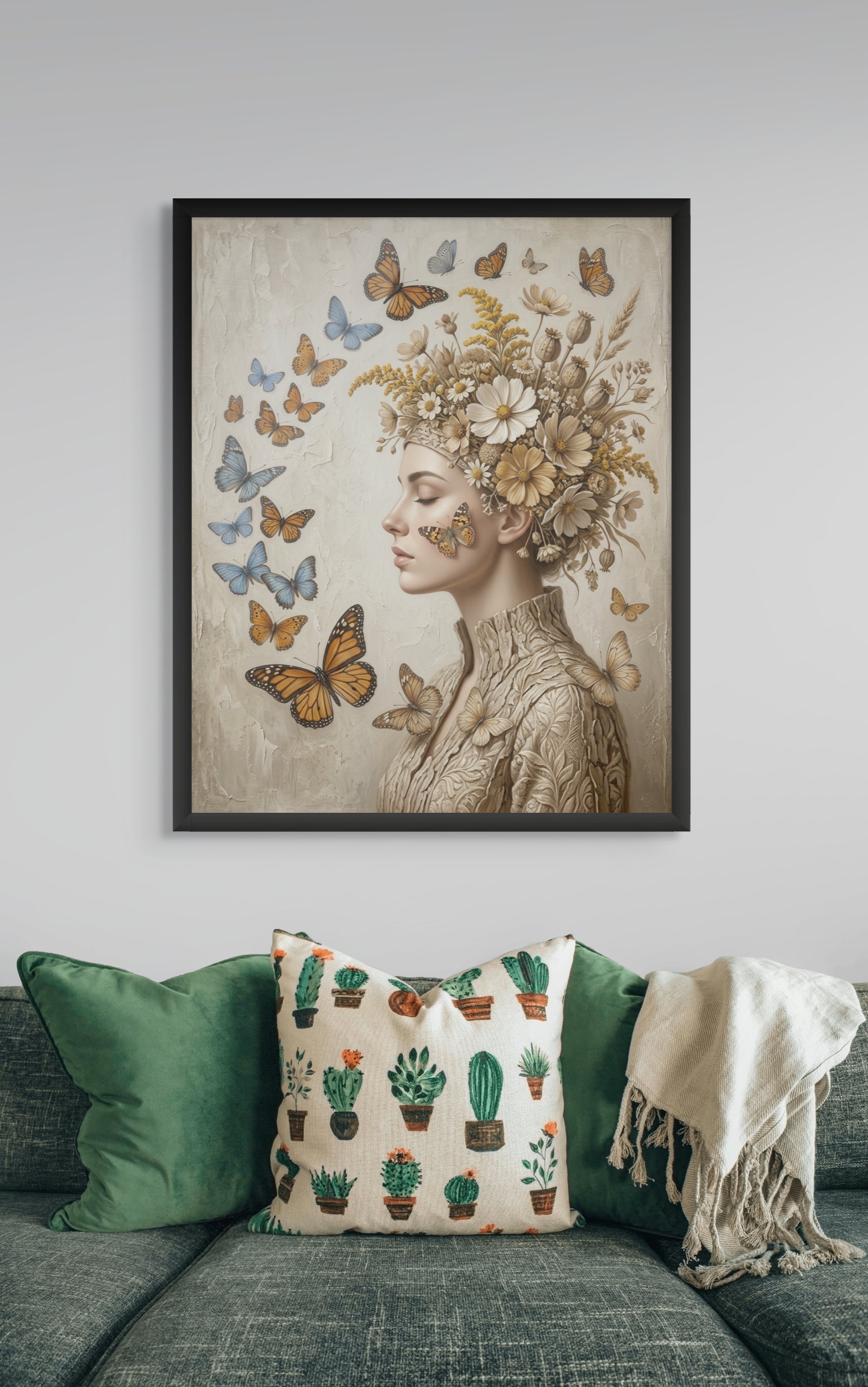 Vlinders en Bloemen Wanddecoratie – Kleurrijke Natuur Canvas Print
