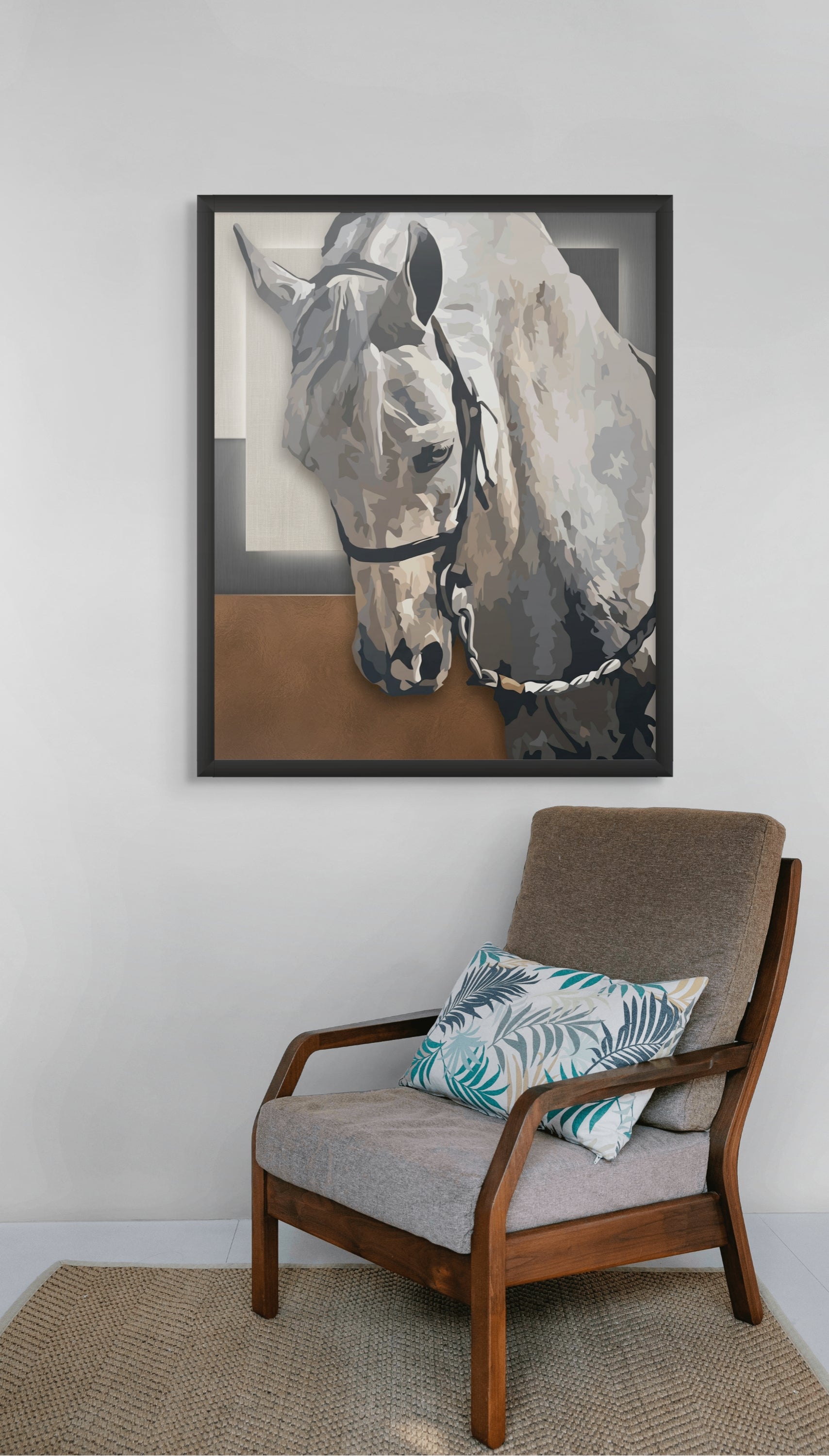 Schimmel Paard Wanddecoratie – Elegant Dieren Canvas Print