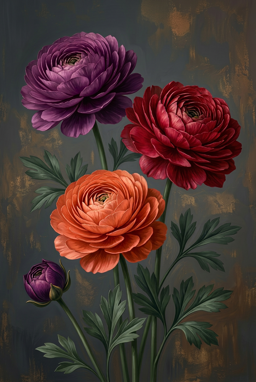 Fluweelbloei bij Avondgloed Wanddecoratie – Sfeervolle Bloemen Canvas Print
