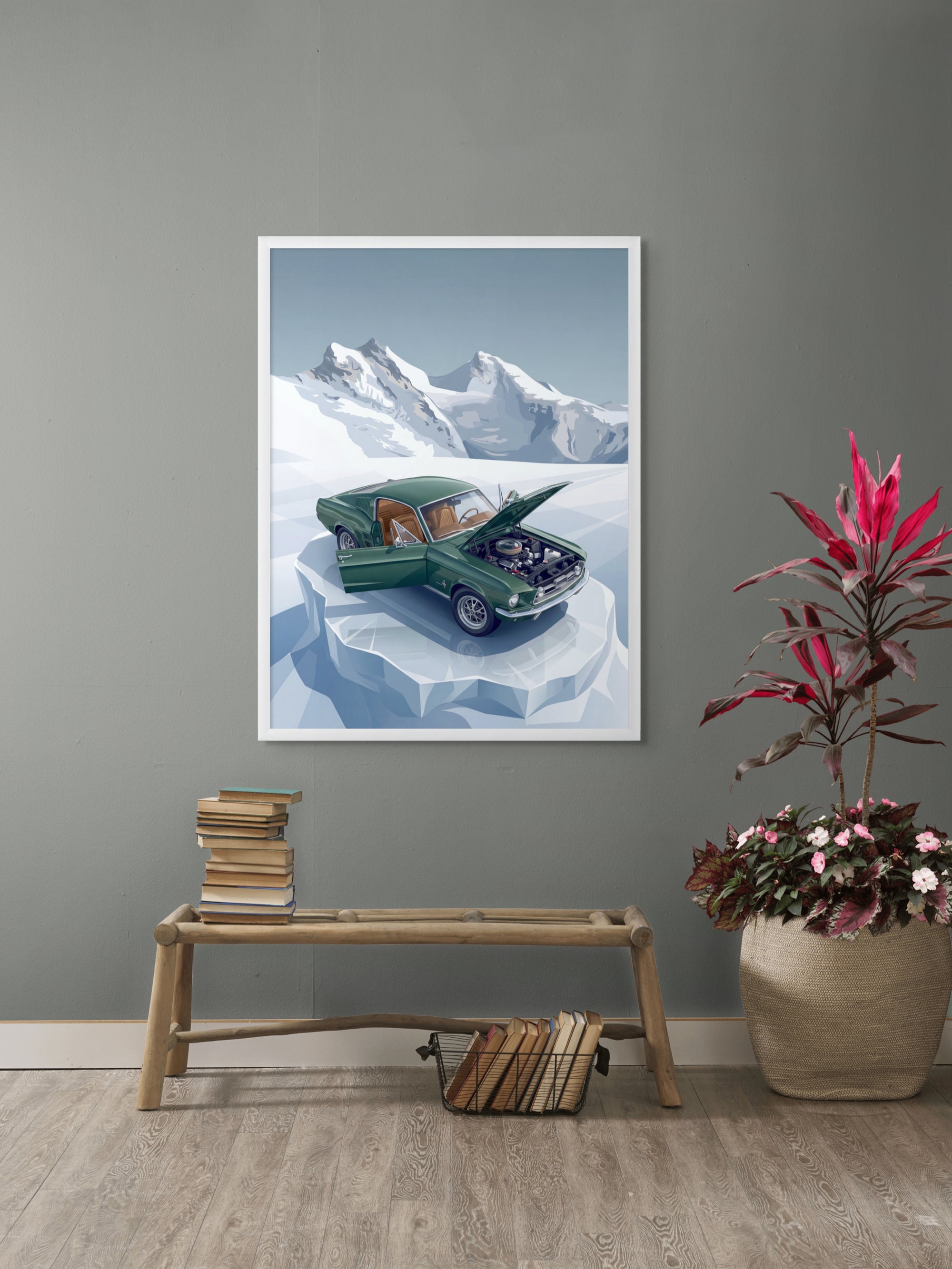 Frozen Stallion Spirit – Wandbild auf Leinwand, Aluminium oder Poster