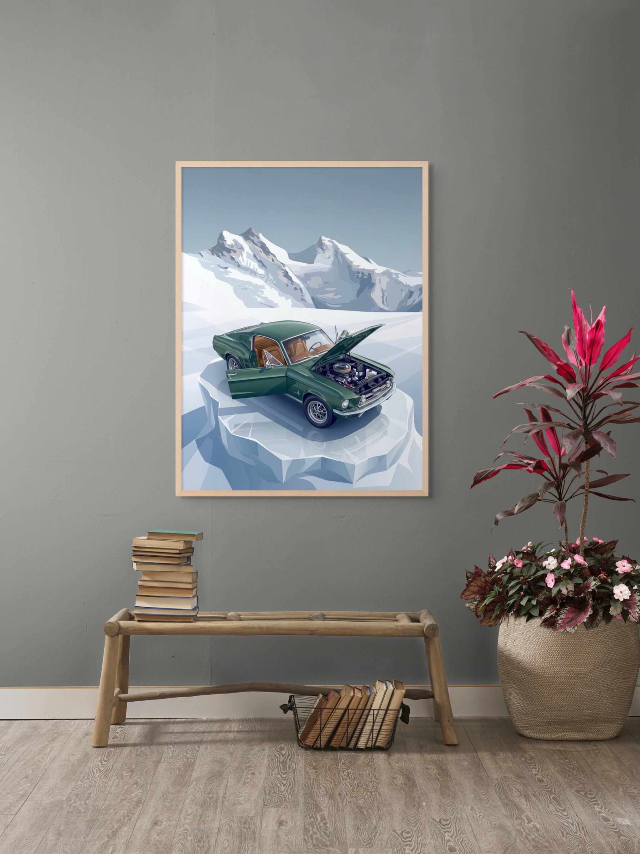 Frozen Stallion Spirit – Wandbild auf Leinwand, Aluminium oder Poster