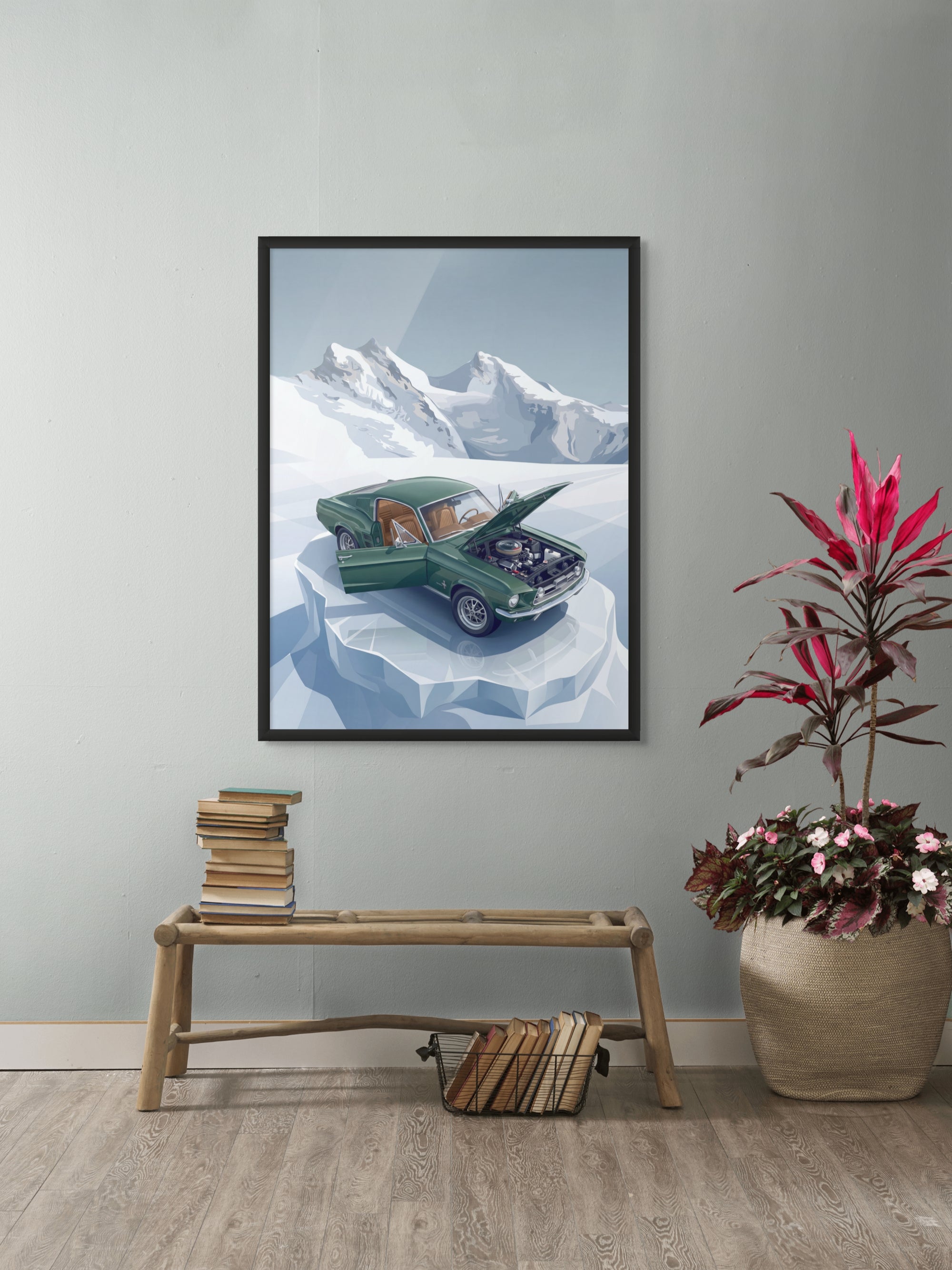 Frozen Stallion Spirit – Wandbild auf Leinwand, Aluminium oder Poster