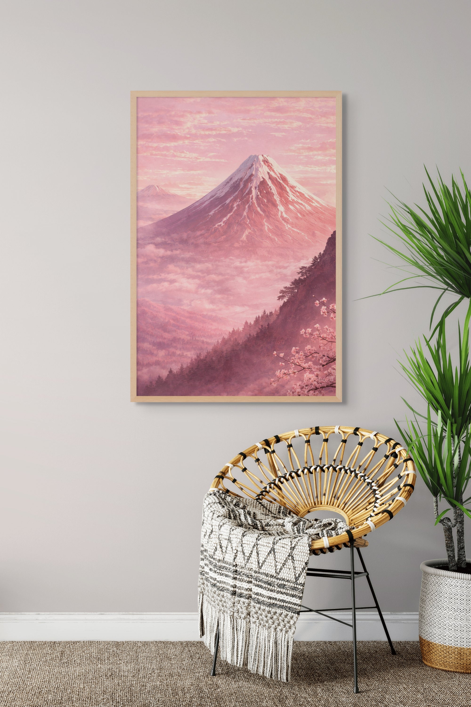 Mount Fuji Suikerspinlucht Wanddecoratie – Japans Landschap Canvas Print