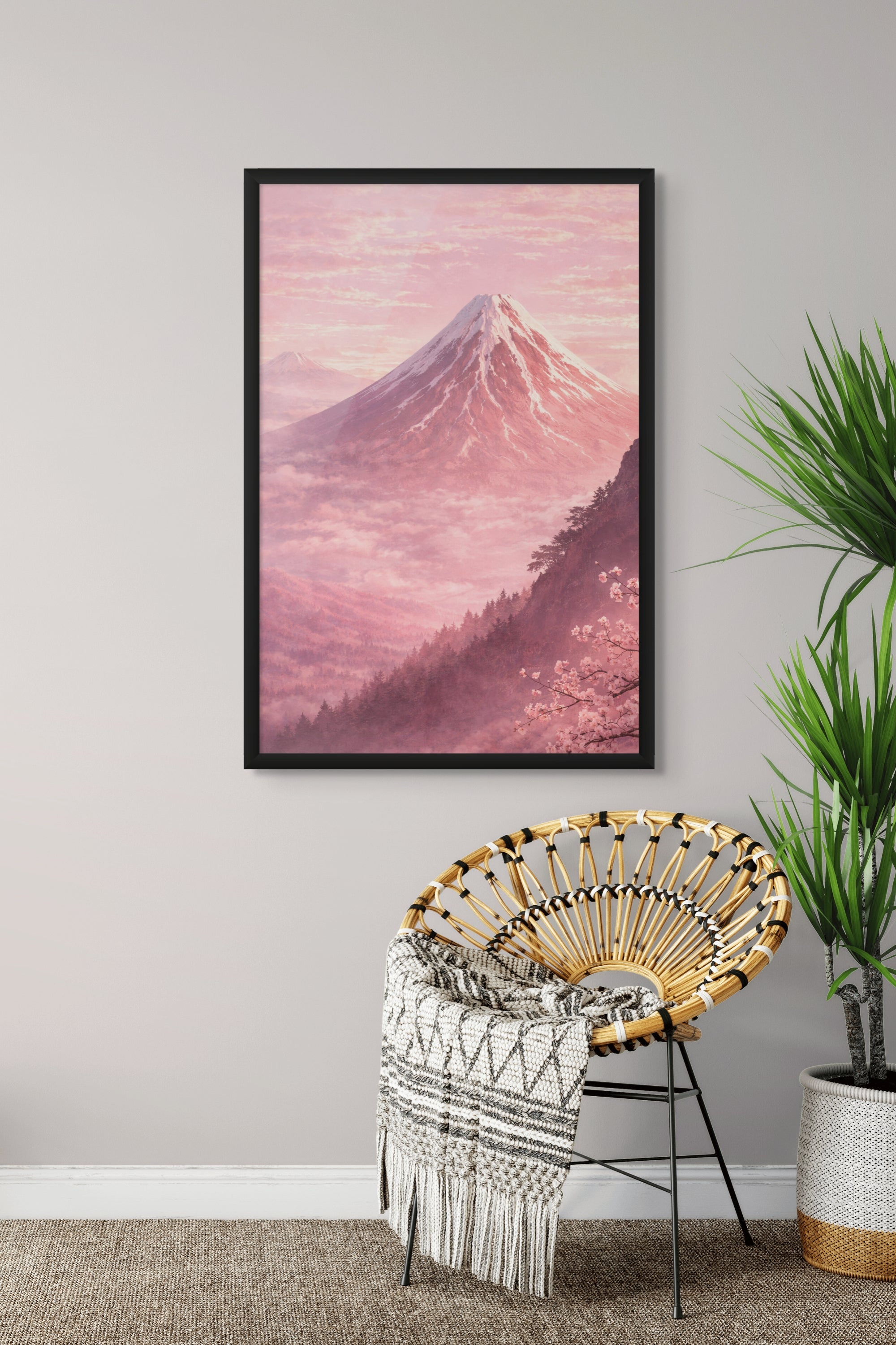 Mount Fuji Suikerspinlucht Wanddecoratie – Japans Landschap Canvas Print