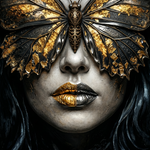 Gilded Moth Kiss wanddecoratie met gouden motten in een tedere ontmoeting
