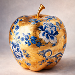 De Verboden Delftappel wanddecoratie met appel in klassiek Delfts blauw
