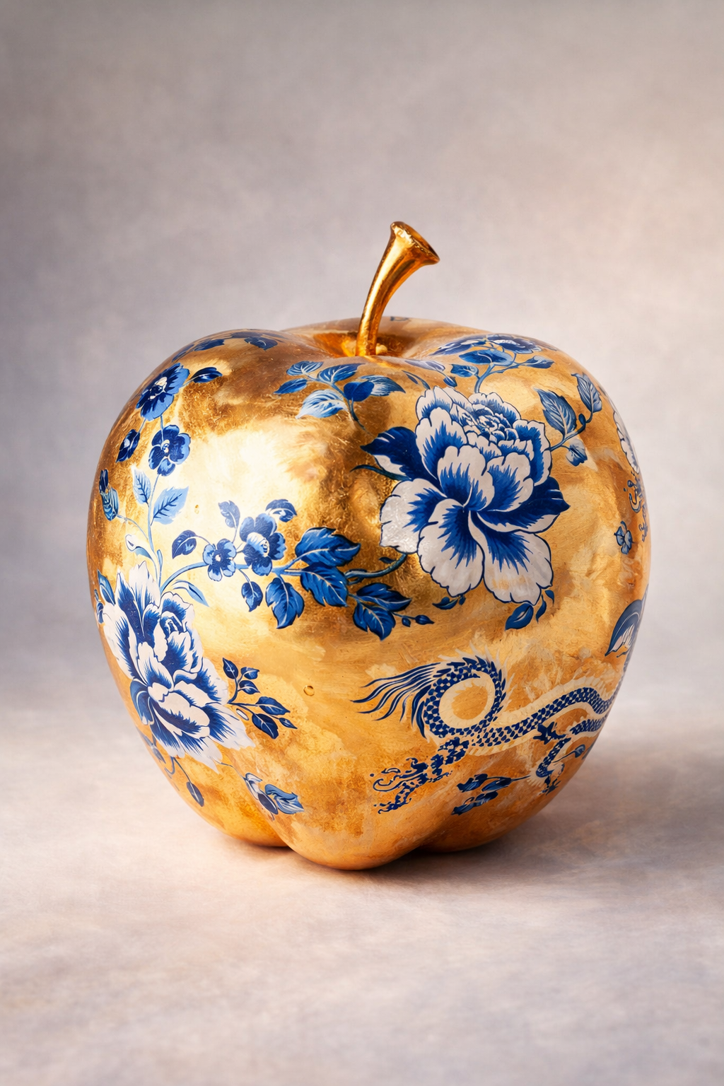 De Verboden Delftappel wanddecoratie met appel in klassiek Delfts blauw