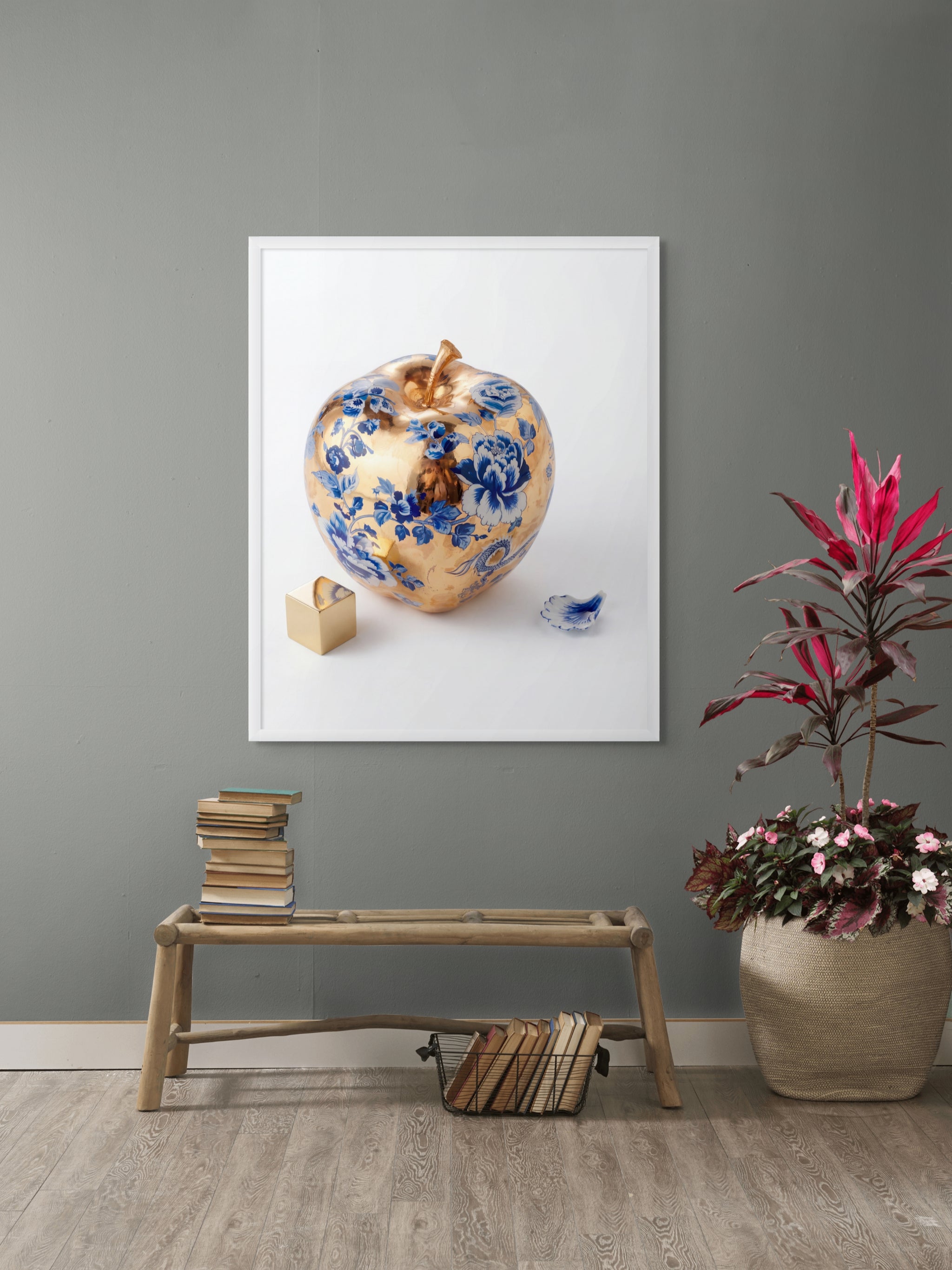 Gouden Bloesem van Delft Wanddecoratie – Hollands Bloemen Canvas Print