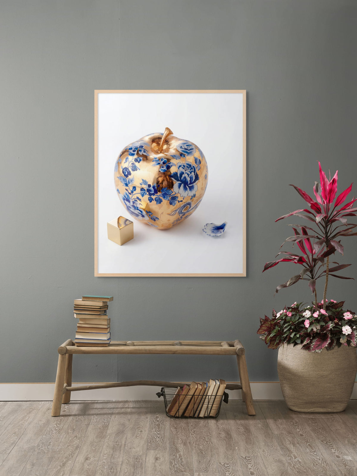 Gouden Bloesem van Delft Wanddecoratie | ArtifyCanvas