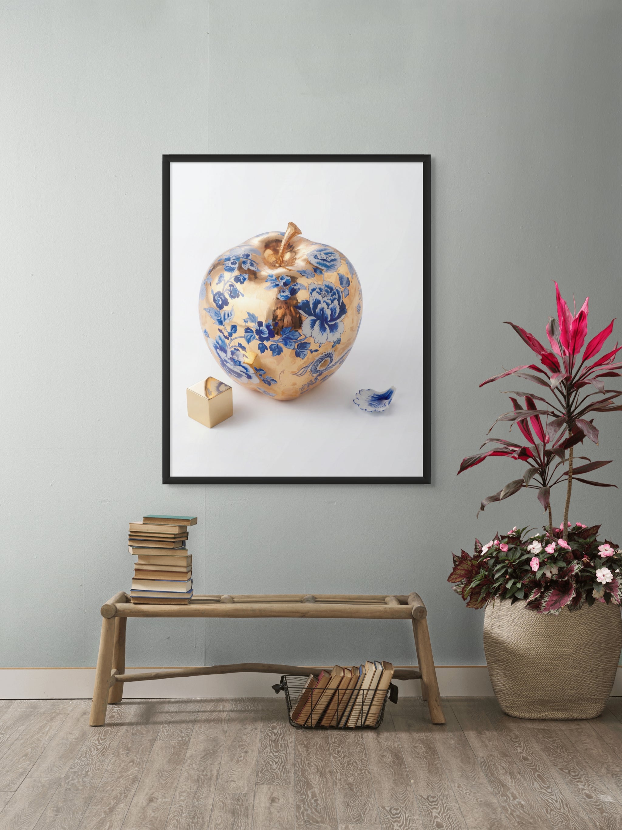 Gouden Bloesem van Delft Wanddecoratie – Hollands Bloemen Canvas Print
