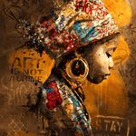 Stylish Fashion Portrait in Silhouette Wall Art