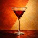 Crimson Elegantie in een Glas wanddecoratie met glas rode wijn