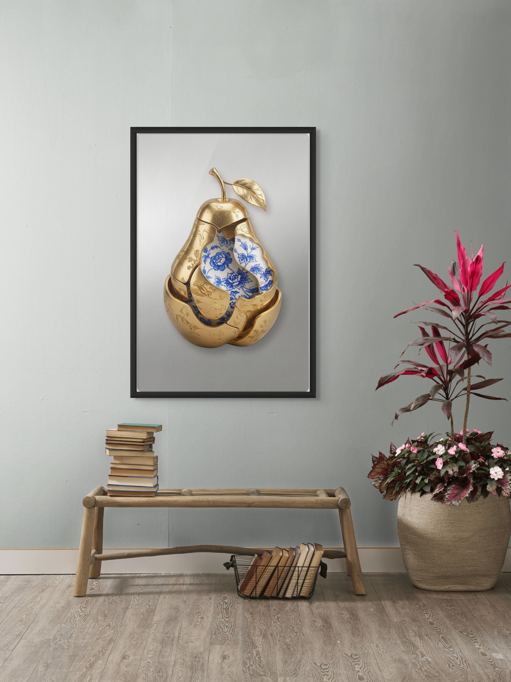 Gouden Peer vol Geheimen Wanddecoratie – Culinair Stilleven Canvas Print