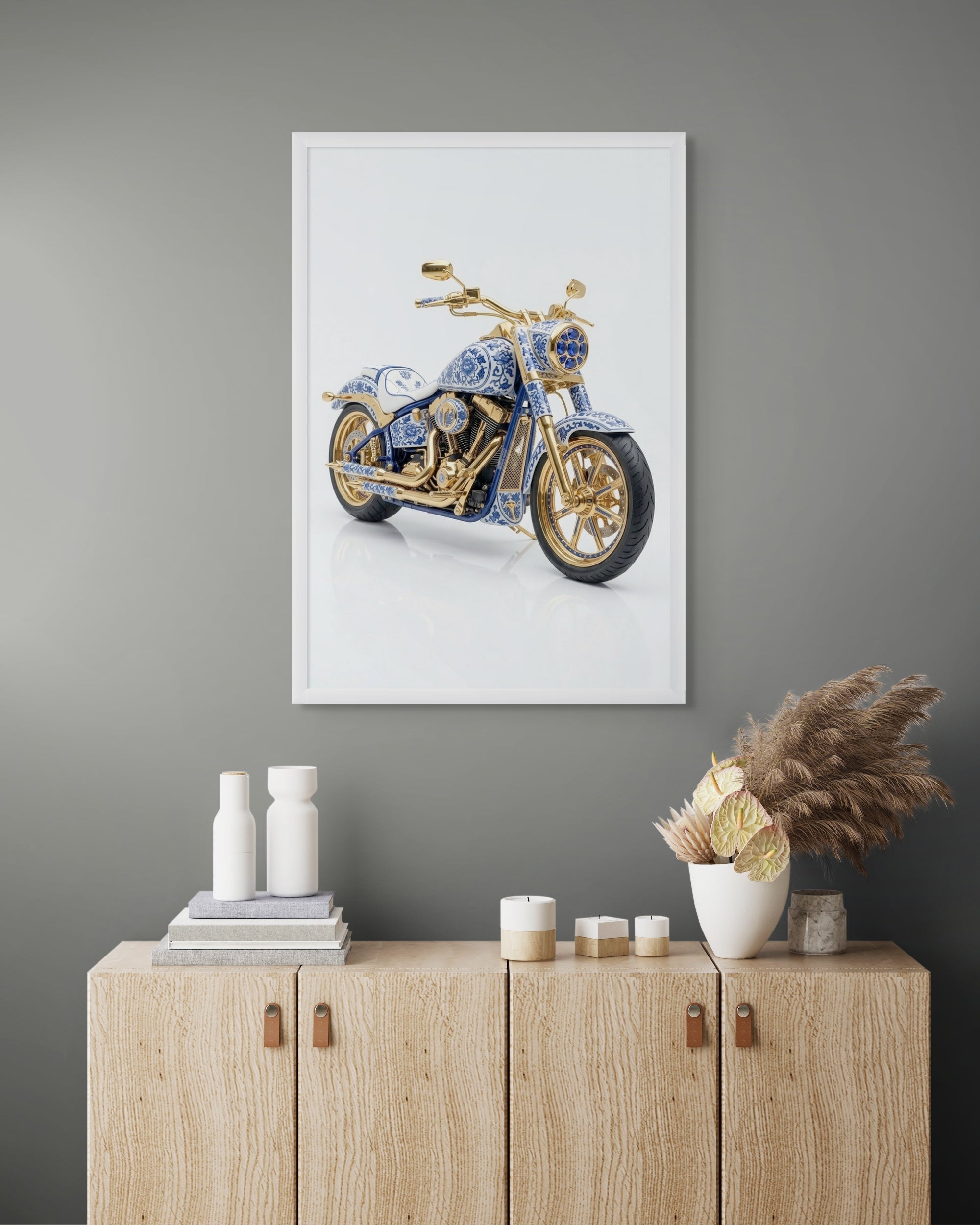 Gouden Rit Wanddecoratie Delfts Blauw – Klassieke Auto Canvas Print