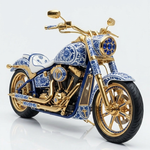 Gouden Rit op Delfts Blauw wanddecoratie met paard in beweging in Delfts blauw en goud