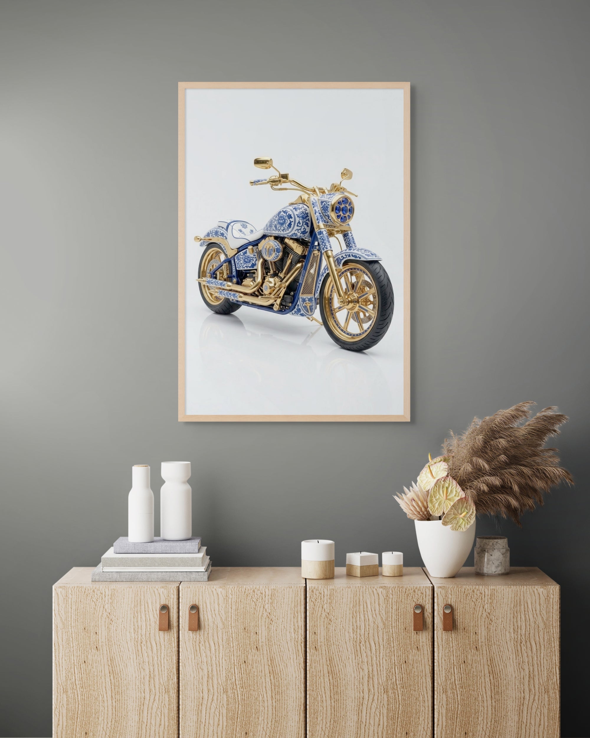 Gouden Rit Wanddecoratie Delfts Blauw – Klassieke Auto Canvas Print