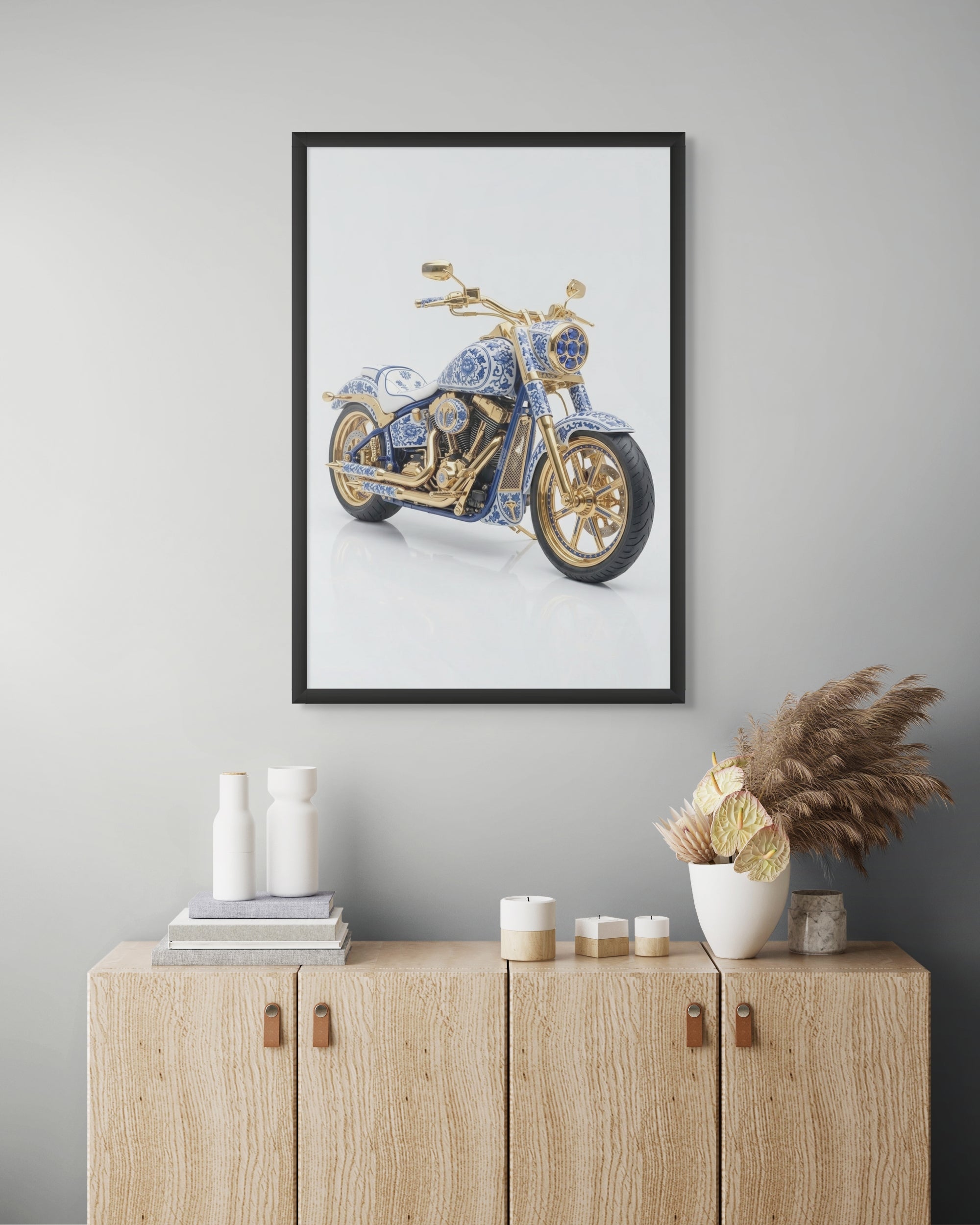 Gouden Rit Wanddecoratie Delfts Blauw – Klassieke Auto Canvas Print
