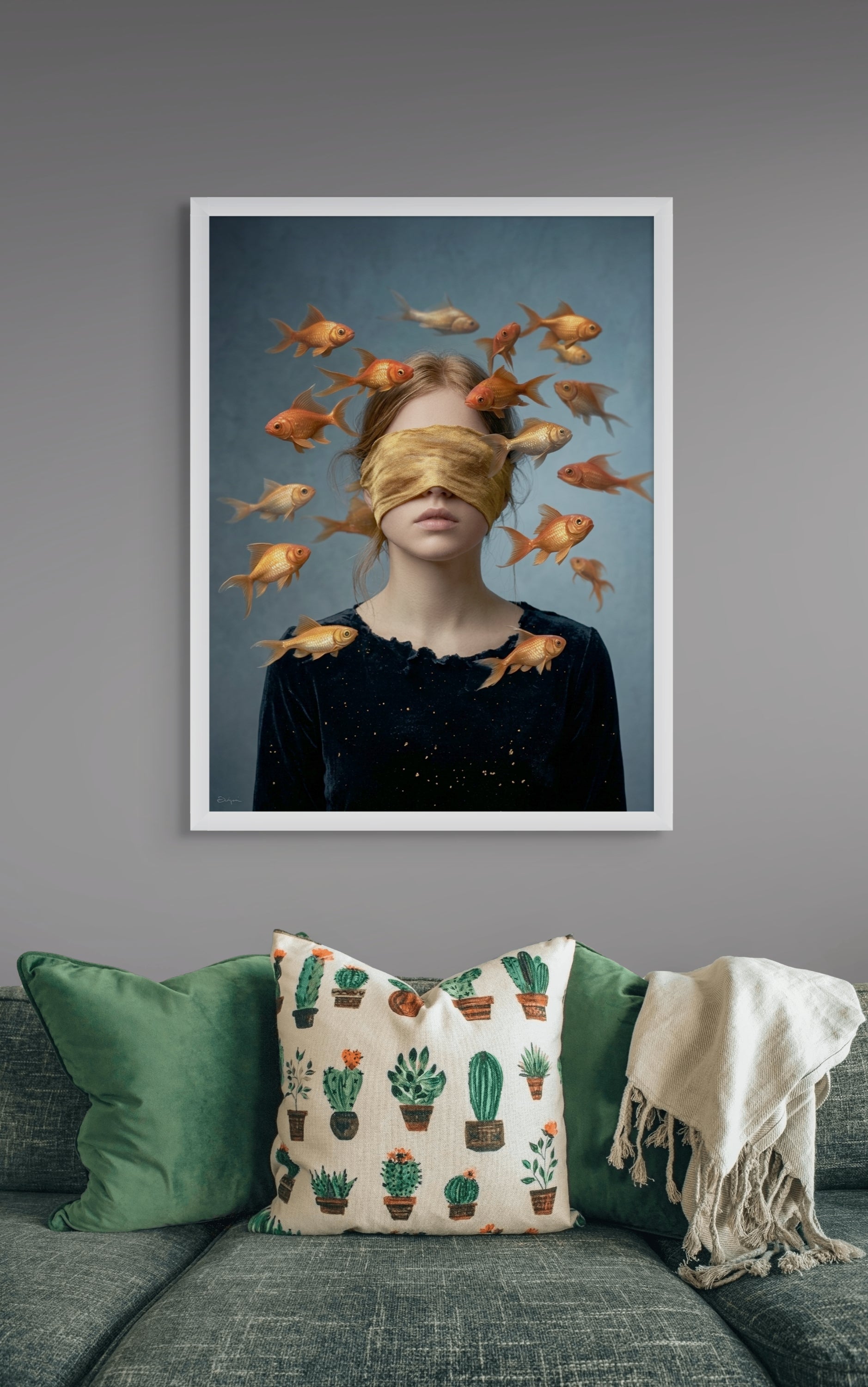 Abstracte Natuur Wanddecoratie Gouden Stromen – Canvas Aluminium of Poster