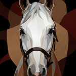 Elegantie van de Witte Hengst wanddecoratie met sierlijke witte hengst in galop