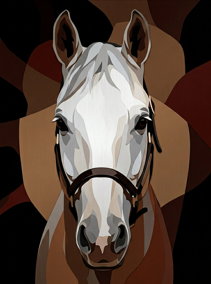 Elegantie van de Witte Hengst wanddecoratie met sierlijke witte hengst in galop