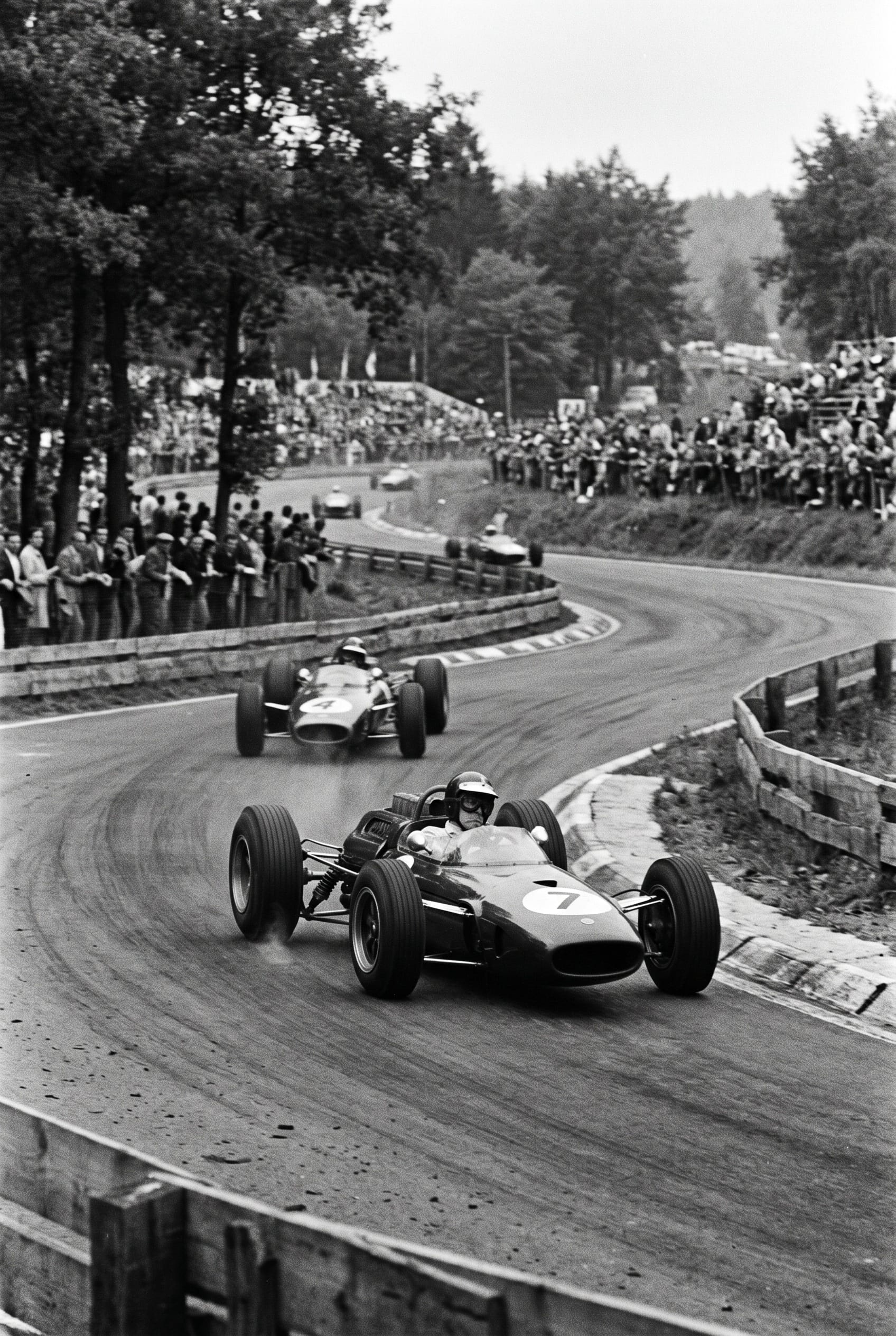 Groene Legende – vintage motorsport wanddecoratie