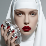 Heilige Lippen en Handgranaten wanddecoratie met provocatieve mix van zachtheid en rebellie