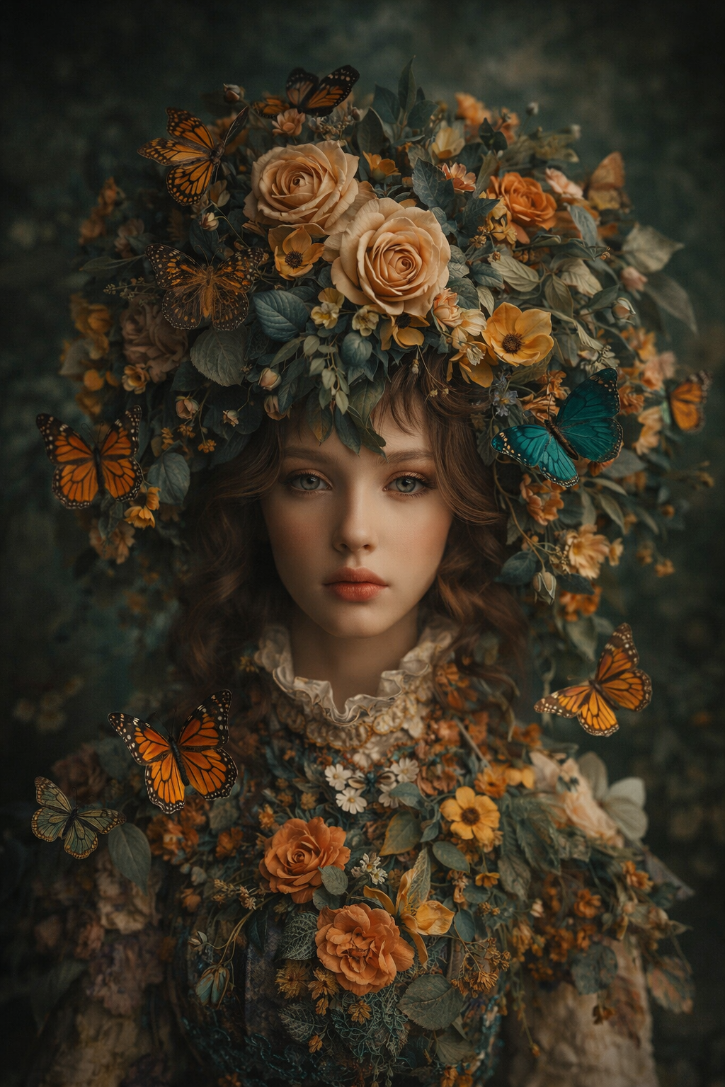 De Fluistering van Vlinders en Bloemen wanddecoratie met vlinders en bloemen