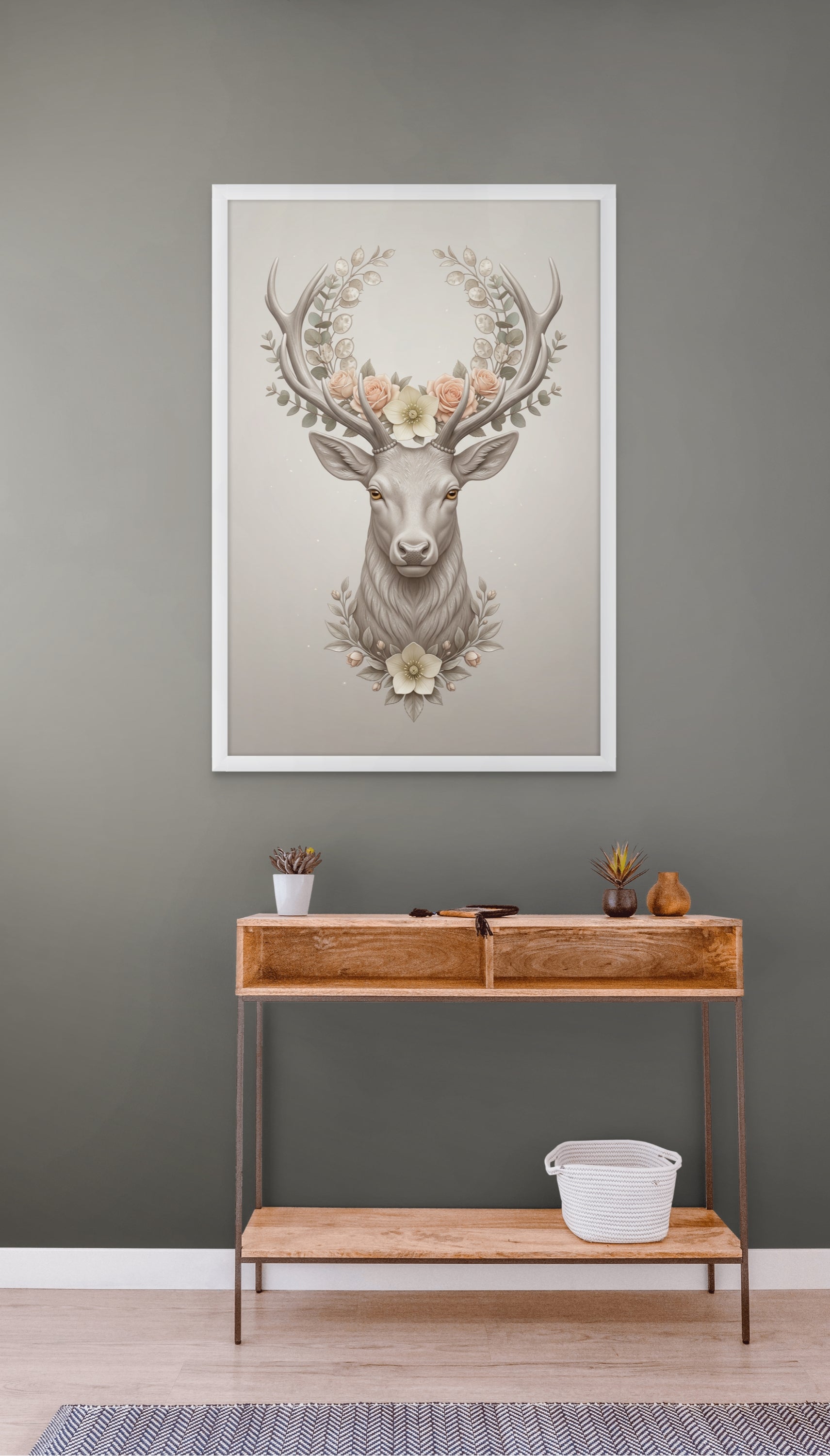 Hert Wanddecoratie Natuur – Sfeervolle Canvas Dieren Woonkamer Print