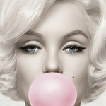 Bubble Glamour Icon wanddecoratie met glamoureus icoonportret