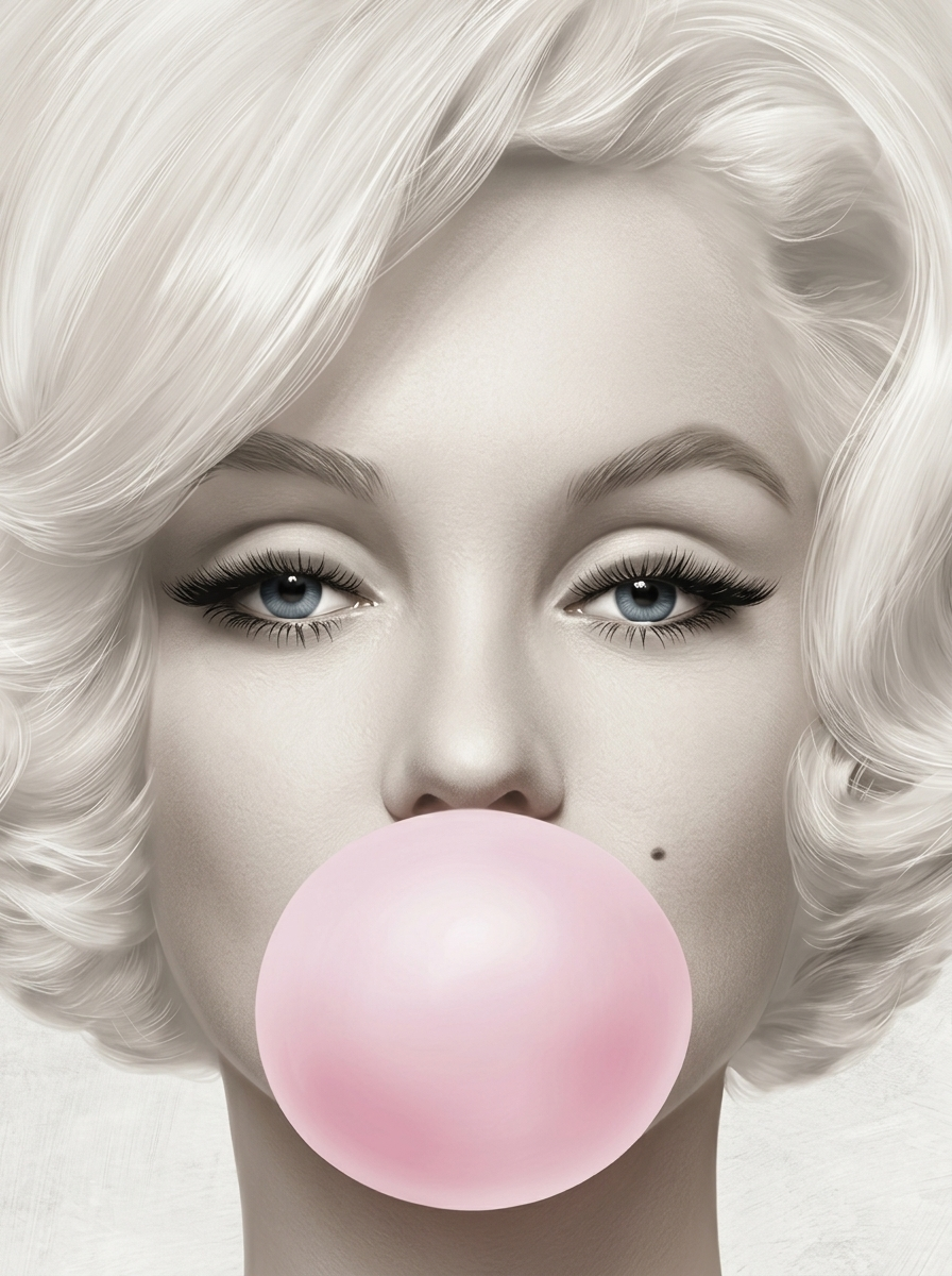 Bubble Glamour Icon wanddecoratie met glamoureus icoonportret
