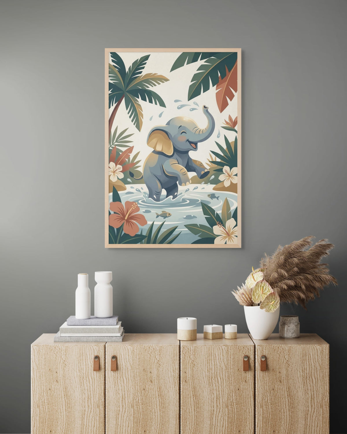 Junglepret met Slurfje Schilderij