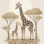 Kleine Stapper op Safari wanddecoratie met schattig diertje op avontuurlijke safari