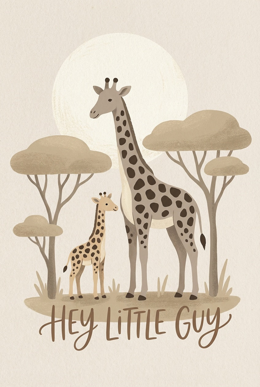 Kleine Stapper op Safari wanddecoratie met schattig diertje op avontuurlijke safari