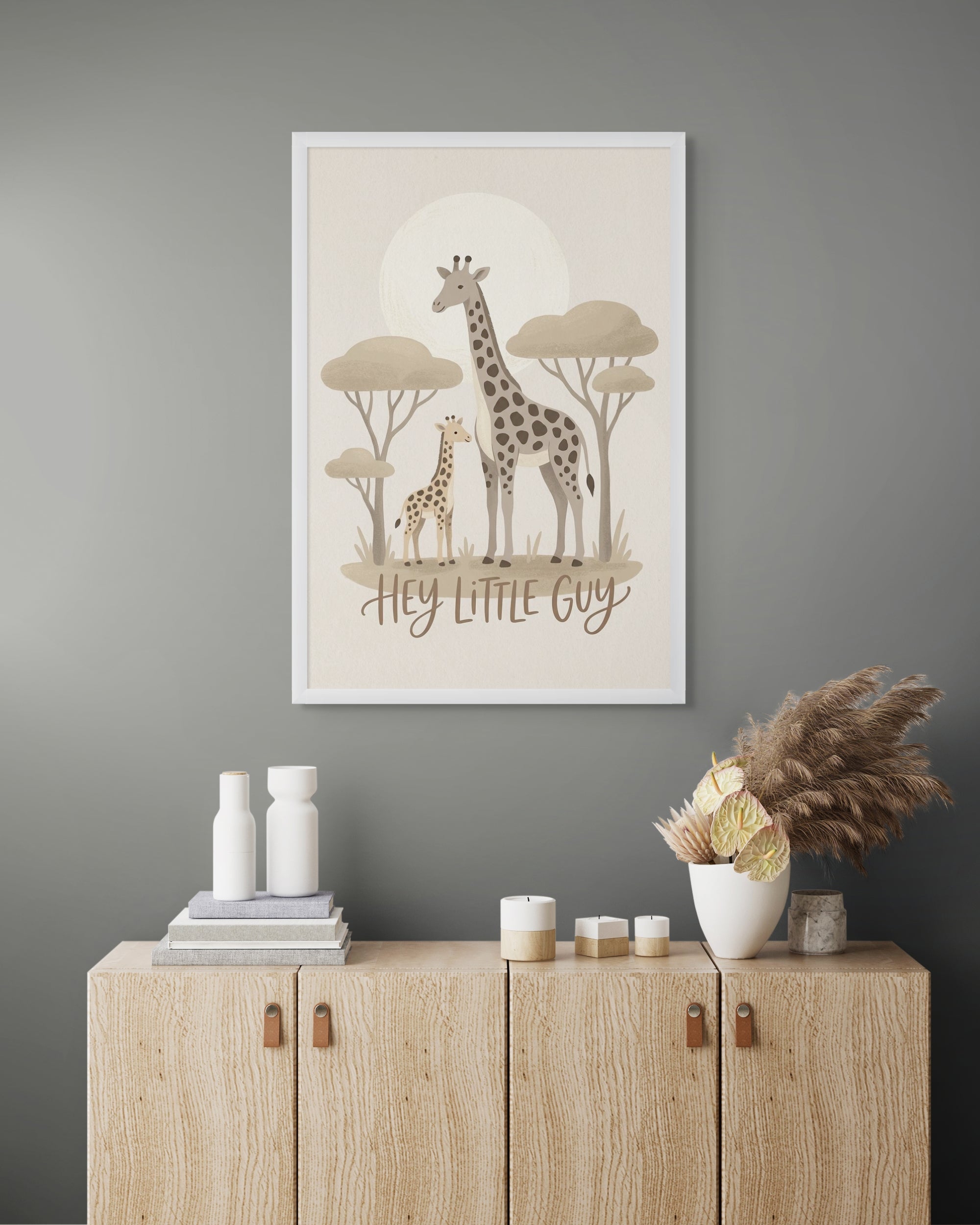 Safari Olifant Wanddecoratie Kinderkamer – Schattige Dieren Canvas Print