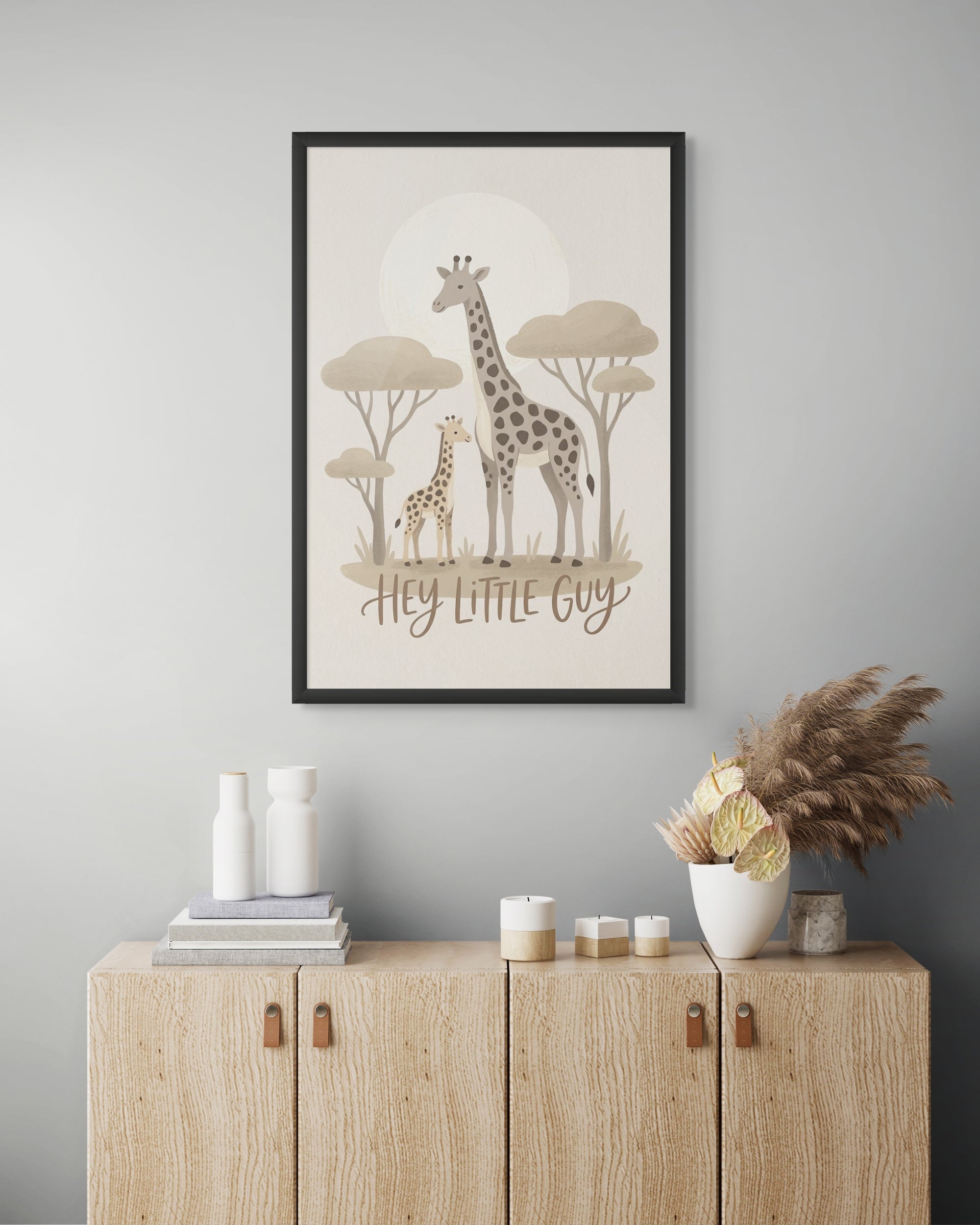 Safari Olifant Wanddecoratie Kinderkamer – Schattige Dieren Canvas Print