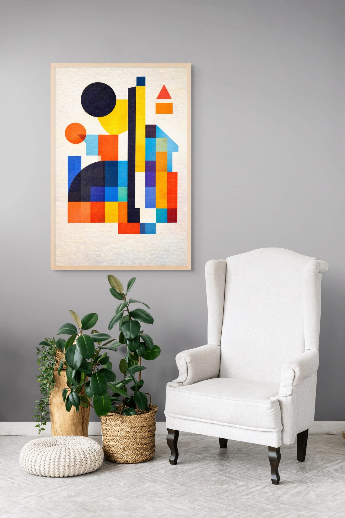 Colour Tower with a Burst of Sun Wall Art