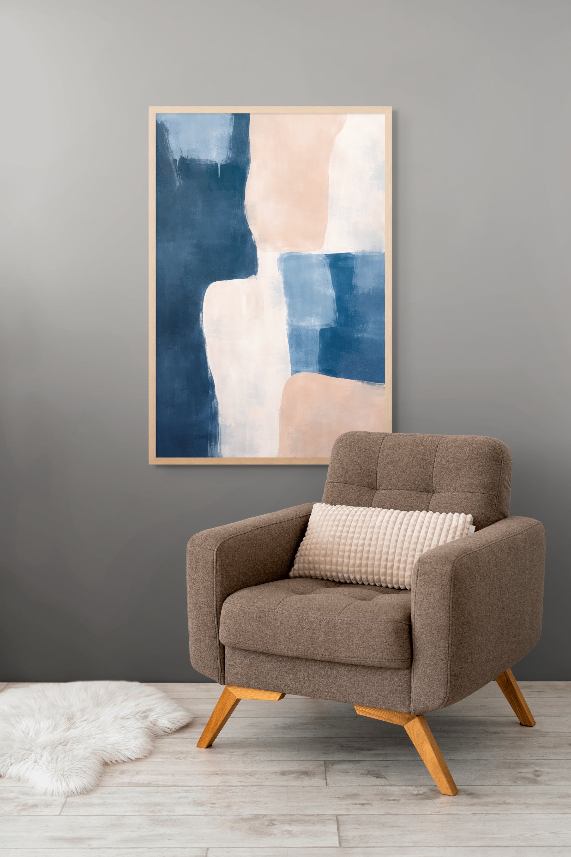Kustlijn Pastelblauw Wanddecoratie – Serene Zee Canvas Print