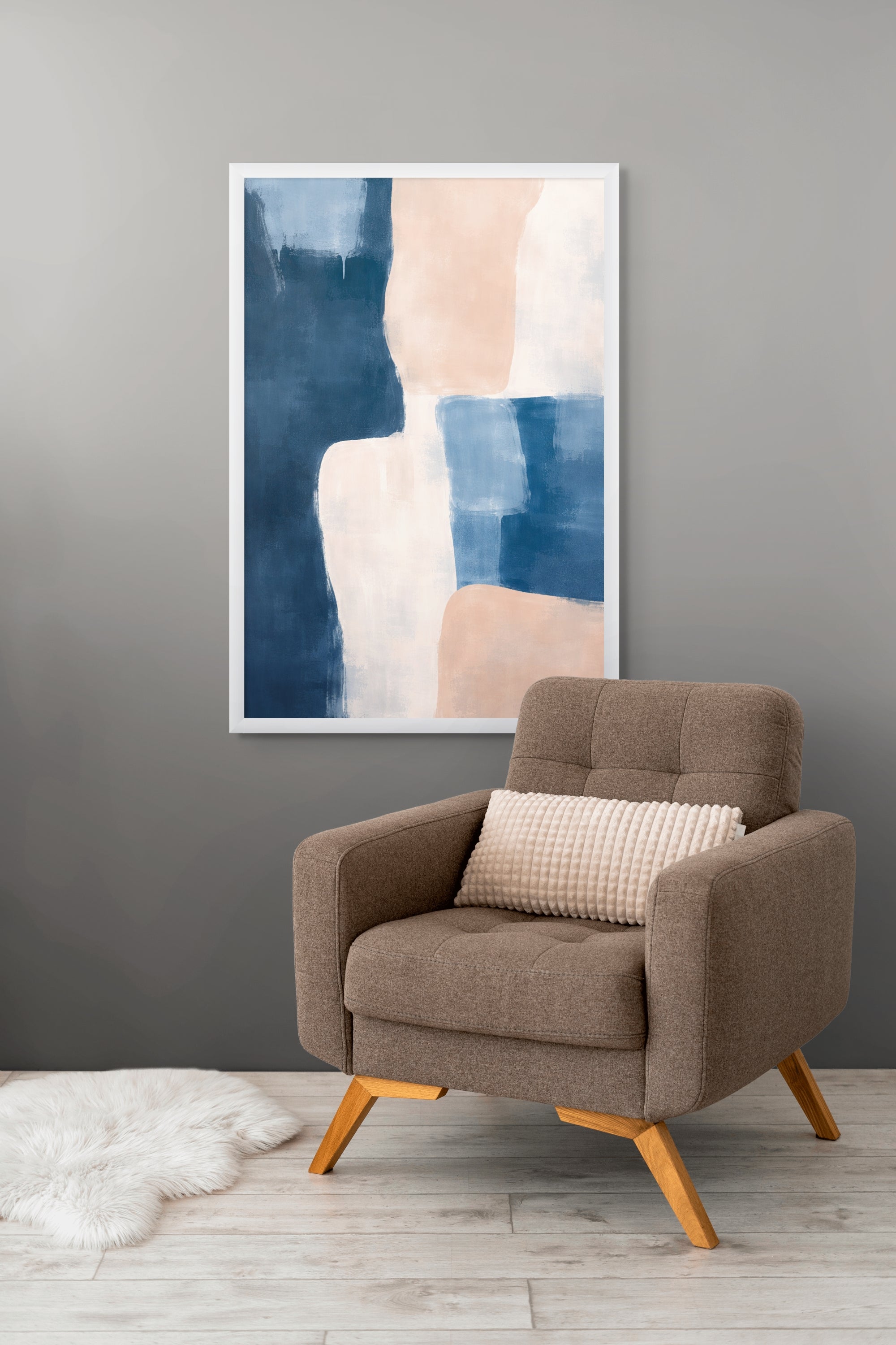Kustlijn Pastelblauw Wanddecoratie – Serene Zee Canvas Print