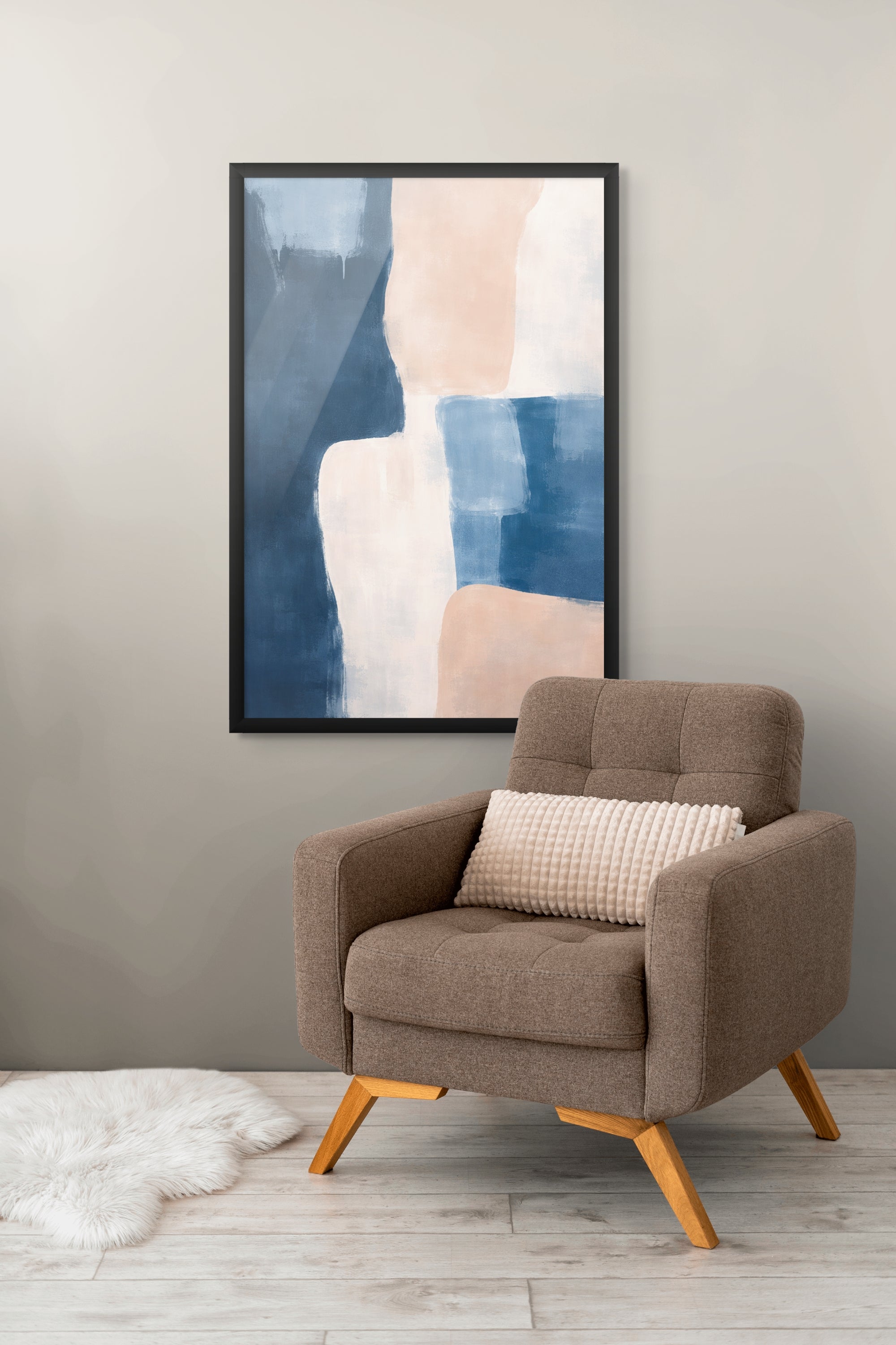 Kustlijn Pastelblauw Wanddecoratie – Serene Zee Canvas Print