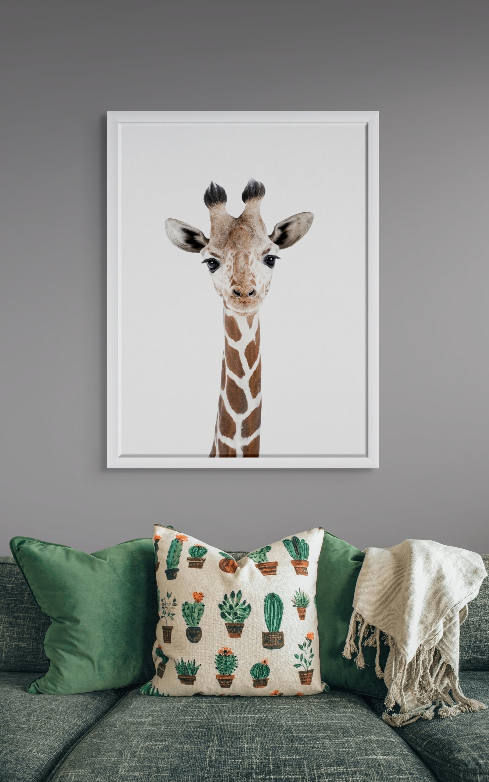 Giraffe Wanddecoratie Elegant – Stijlvol Dieren Portret Canvas Print