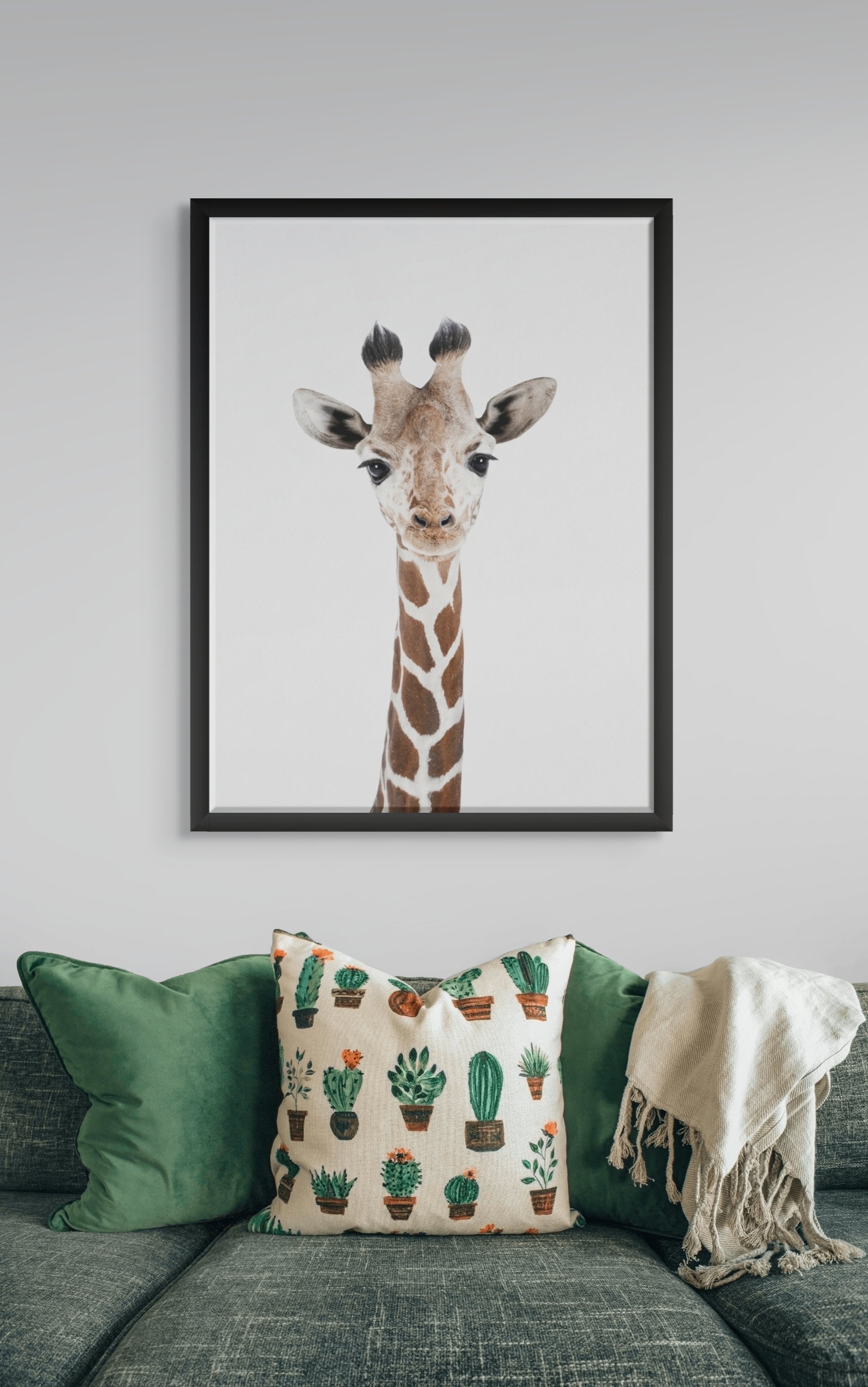 Giraffe Wanddecoratie Elegant – Stijlvol Dieren Portret Canvas Print
