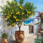 Lemon Terrace – citroenboom op een zonnig Grieks terras