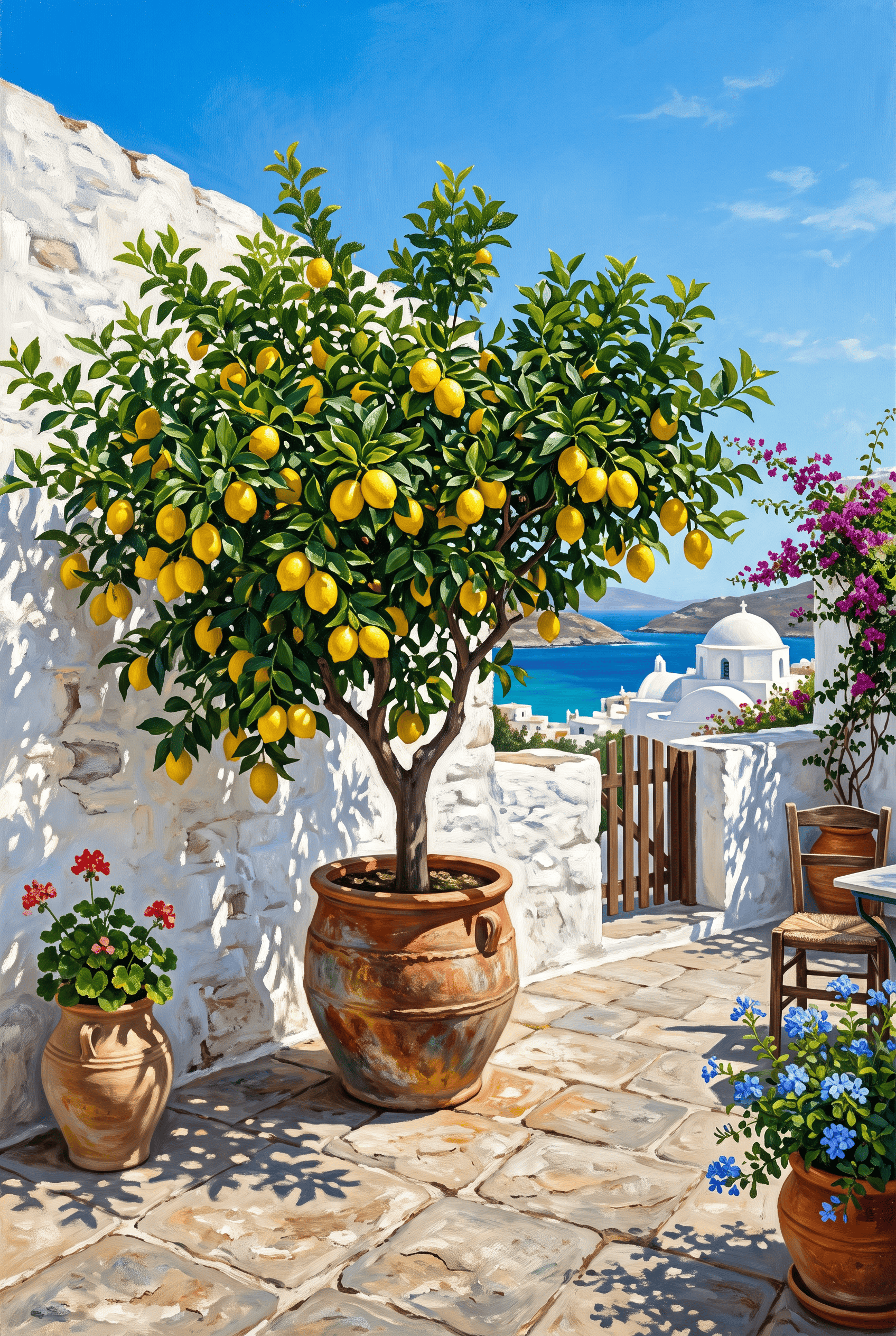 Lemon Terrace – citroenboom op een zonnig Grieks terras