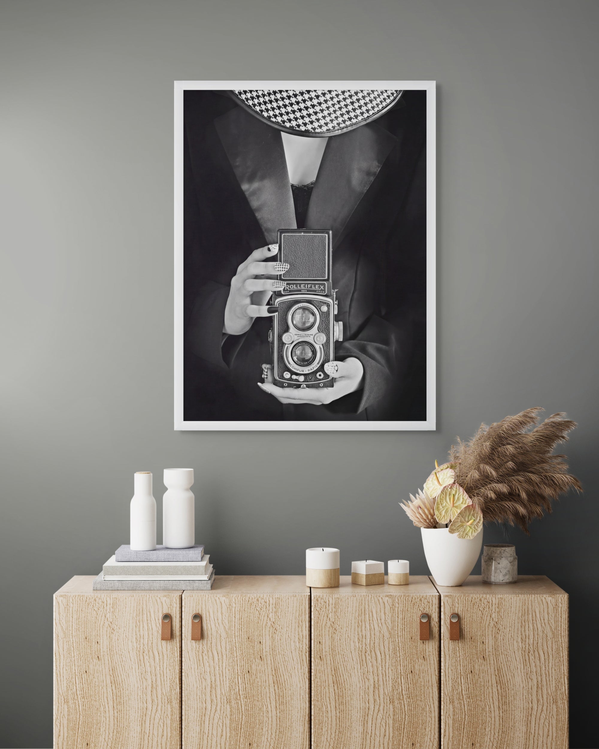 Mysterieuze Lens Portret Wanddecoratie – Mode Fotografie Canvas Print